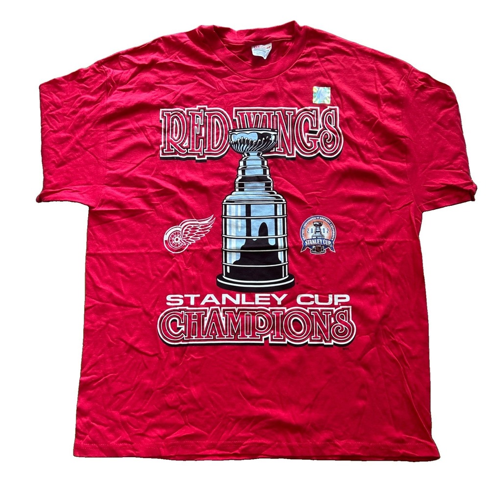 2002 Detroit Red Wings - Stanley Cup Champions - Vintage NHL Tee Shirt (XL)